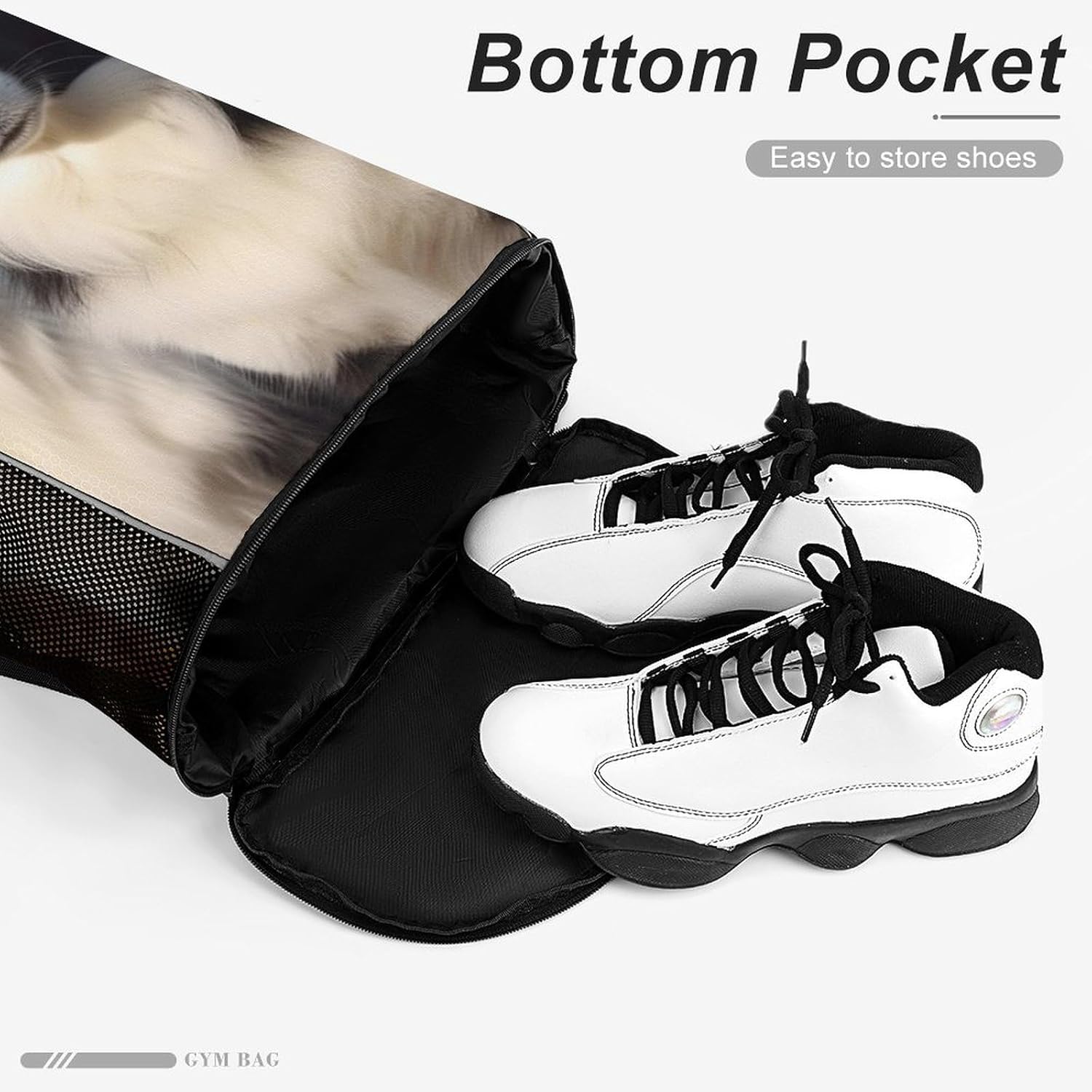 Small Gym Bag Border Collie Printed Drawstring Gym Bag for Men Lightweight Waterproof Drawstring Backpack for Women with Shoe Compartment for Travel Tourism Work And Fitness