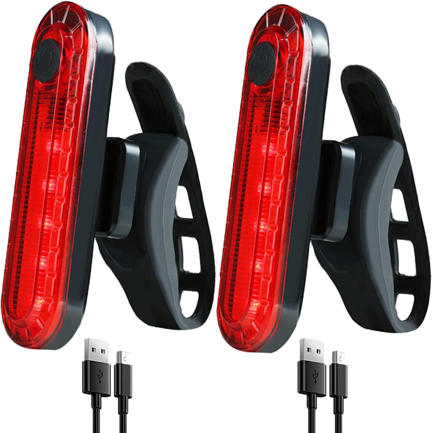 Bike Tail Light Rechargeable 2 Pack, Azonee Rear Red Bike Light for Night Riding, Cycling Night Essential Reflector Seat Back Safety Lamp Waterproof Bright Warning Flash MTB Light for Men Women Kids
