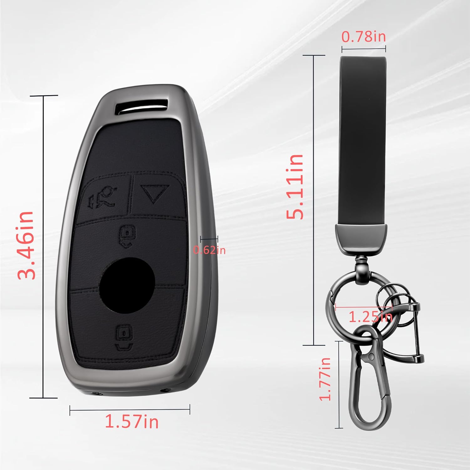 Key Fob Cover with Heavy-duty Keychain for Benz A-Class C-Class G-Class E-Class S-Class - Image 7