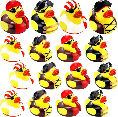 Mini patos piratas de goma de 2 pulgadas, patos de crucero, lindo pato amarillo, decoración de bañera y piscina, regalos de fiesta pirata para