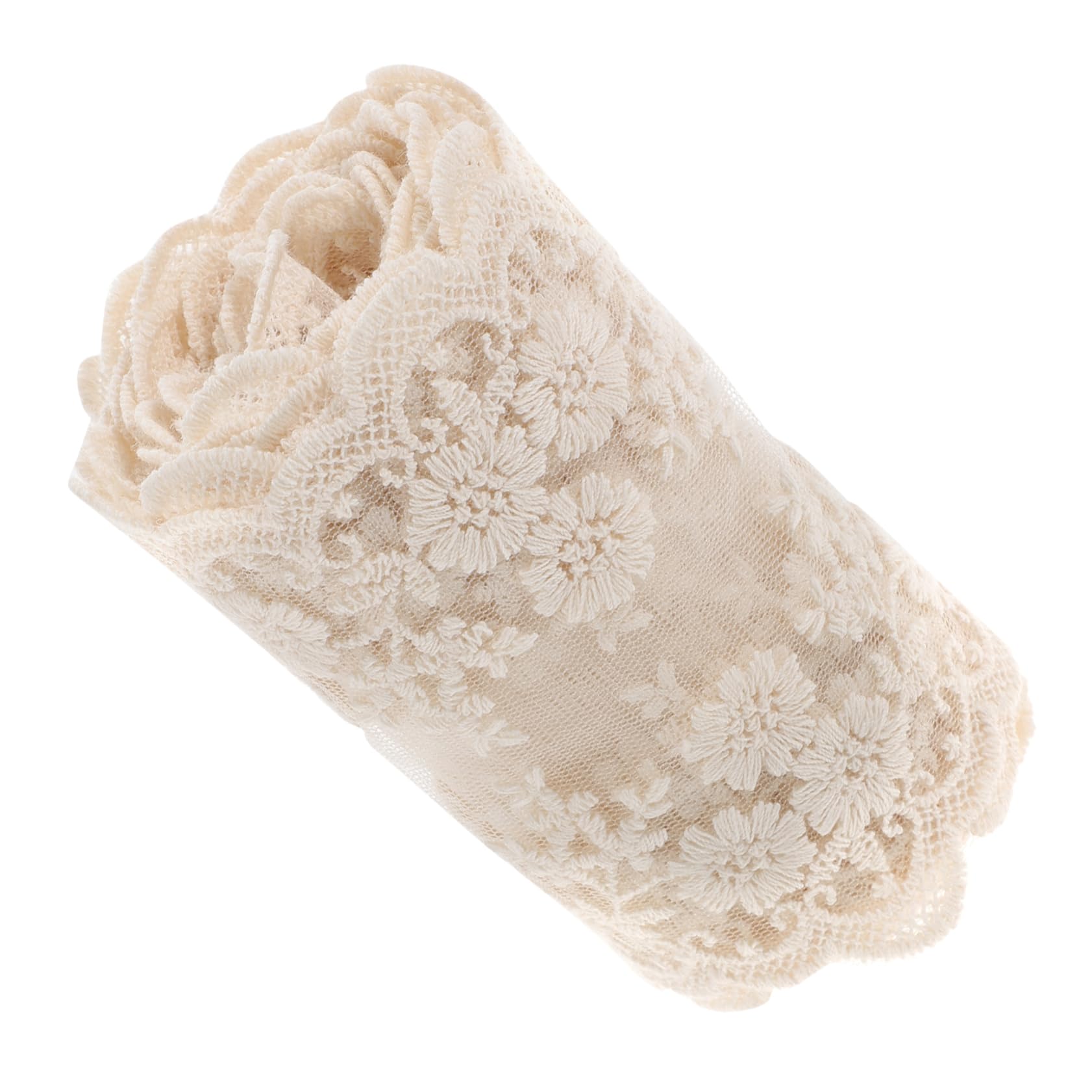 NUOBESTY 5rollos Encaje De Flores Bordado Para Metros De Encaje Sin Elasticidad Para Decoración De Vestidos y Manualidades