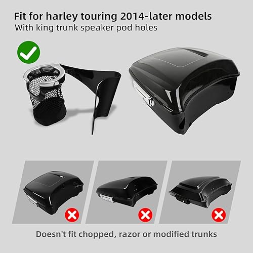 Miniatura 3 de XMT-MOTO Tour Pack - Soporte para vasos para bebidas para Harley Davidson Touring Electra Glide Road Glide 2014-2023