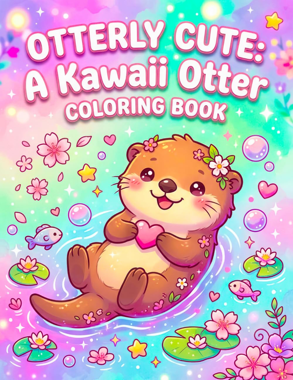 Otterly Cute: A Kawaii Otter Coloring Book: 50 Adorable Otter Illustrations for Relaxation, Stress Relief, and Cozy Coloring