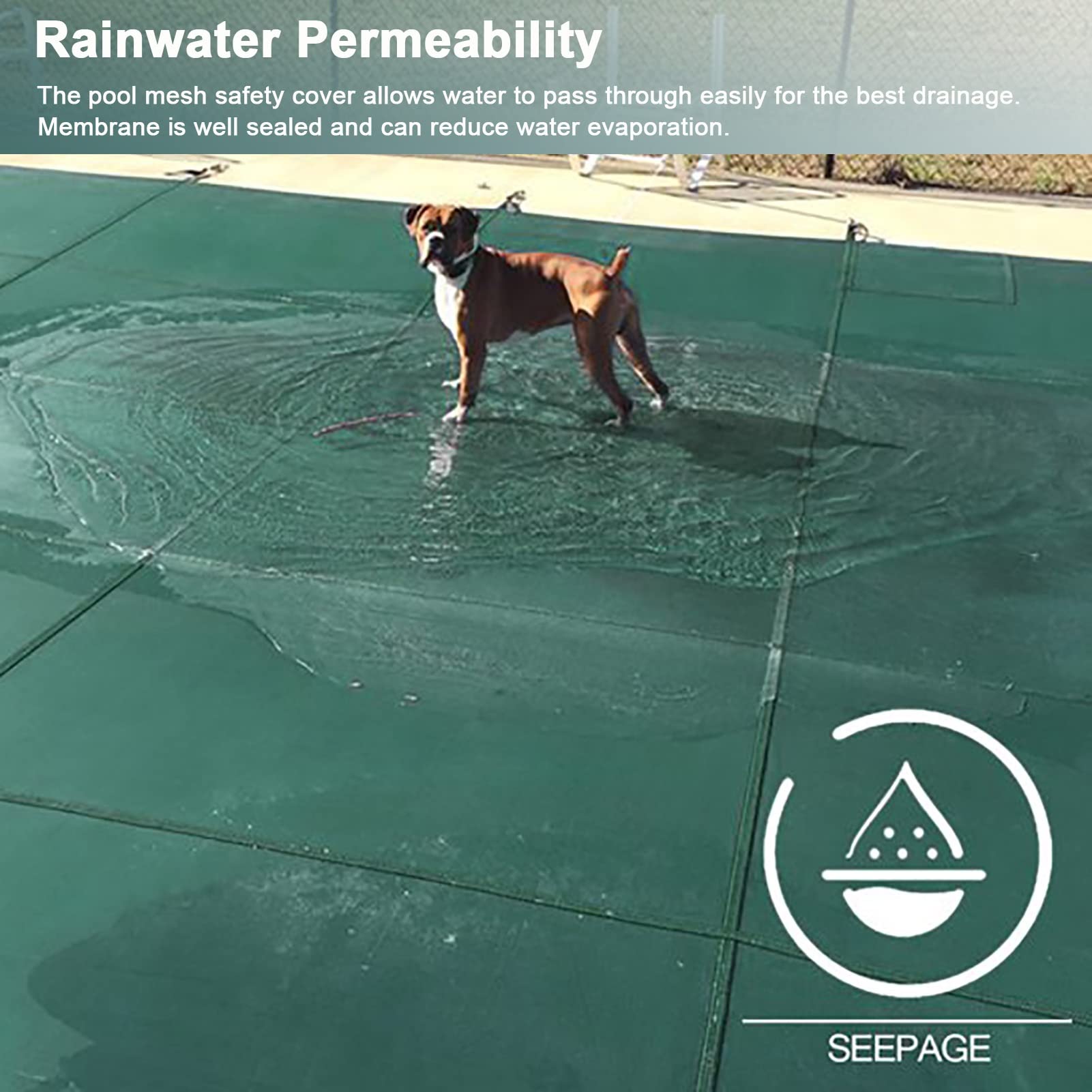 Cobertor Solar para Piscinas Cubierta de seguridad de piscina de malla rectangular, manta de retención de calor de invierno, alfombrillas protectoras a prueba de polvo y nieve, para proteger la segur