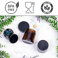 Vista 8 de Cornucopia Brands Tarros rectos de vidrio ámbar de 1, 2 y 4 onzas (paquete combinado, 4 cada uno / 12 en total); grandes recipientes