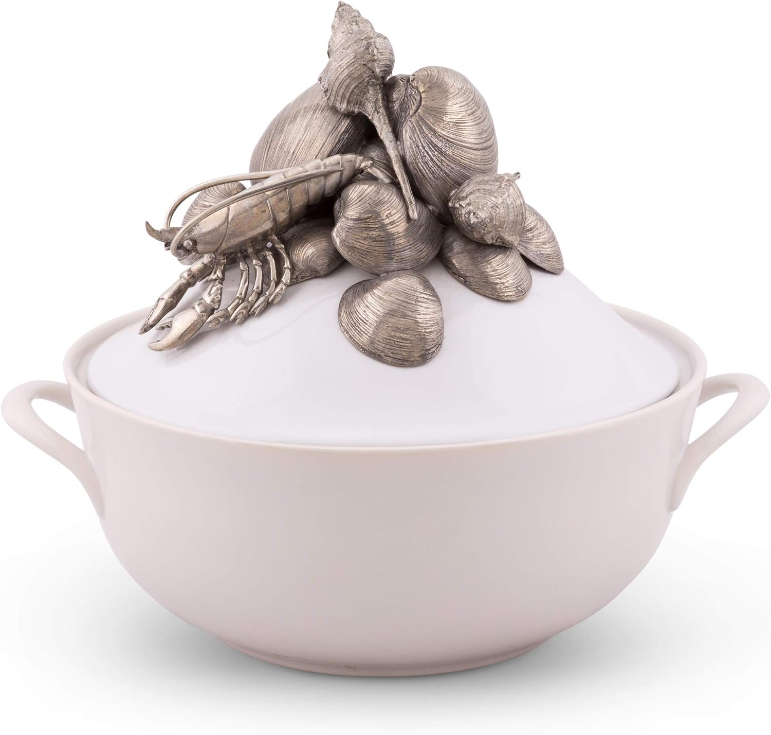 Vagabond House Marine Life Stoneware Soup Tureen 11.25 inch Wide x 9 inch Tall