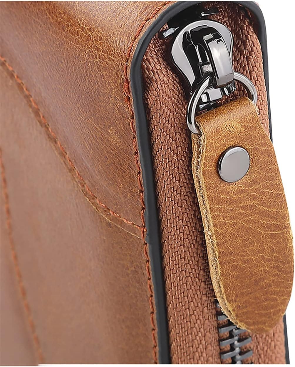 Card Pouch Men's and Women's Pu Material Organ Card Case Multi-Card Zip Bag Passport Wallet Card Cases(Brown)
