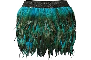 Womens Faux Feather Peacock Skirt