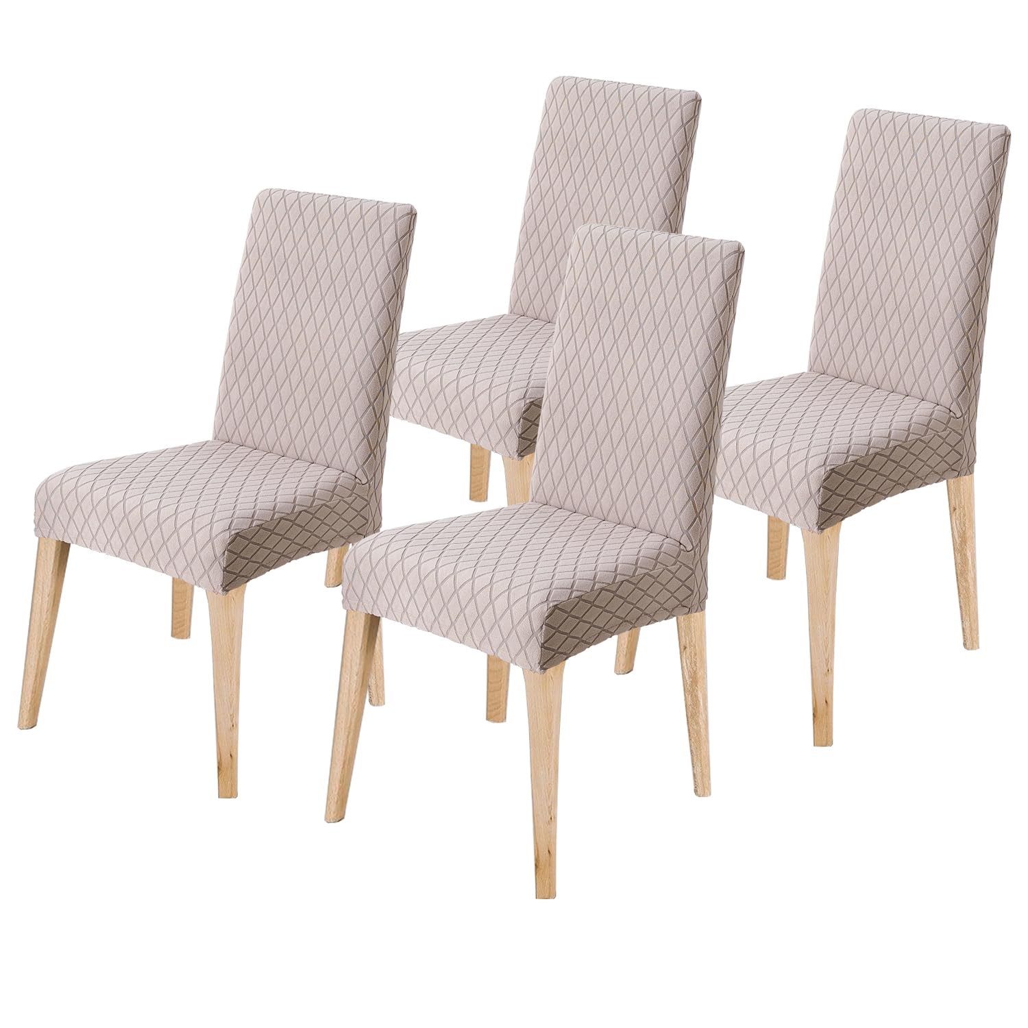 LANSHENG Dining Chair Covers Set of 4, Taupe