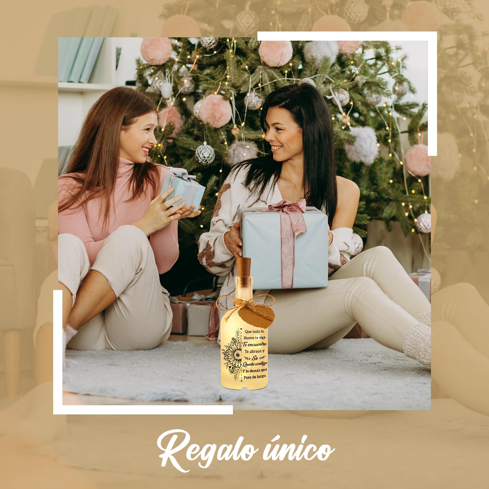 Vetbuosa Regalos Navidad Originales para Mujer, Lámpara de Botella, Regalo de Reyes Mujer Cumpleaños, Regalo Amiga, Mama, Hermana
