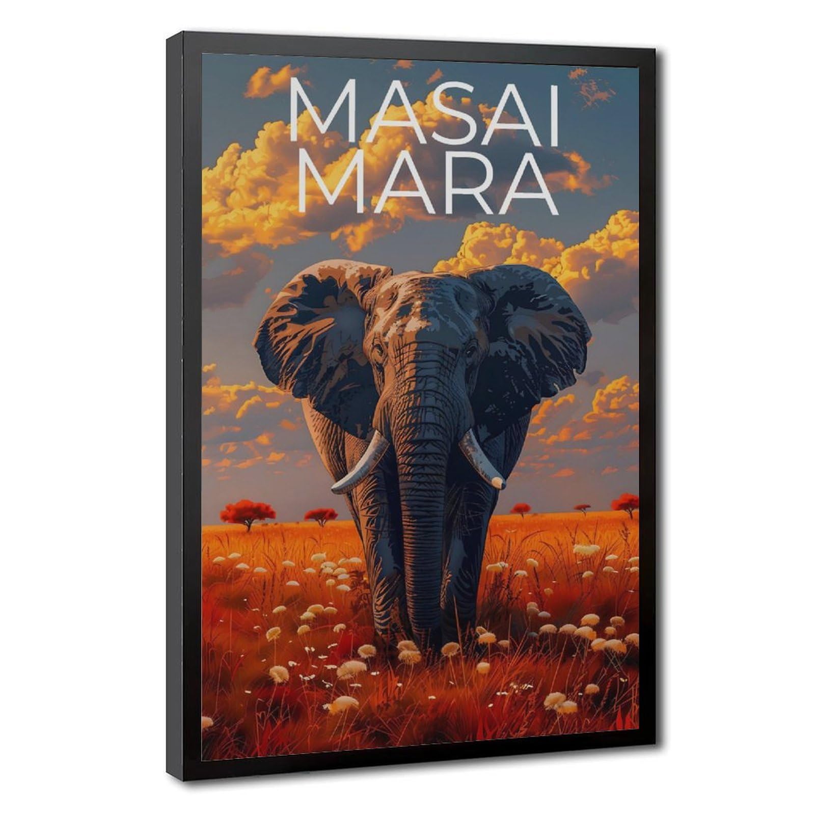 Bareronor Majestic Elephant Poster (2) Canvas Poster Bedroom Decor Landscape Office Room Decor Gift 16" L X 24" W