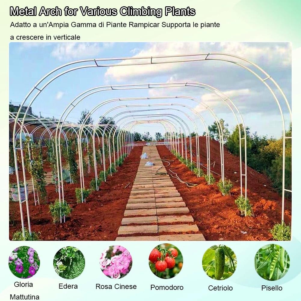Arco da giardino in metallo, traliccio per matrimonio, regolabile, dimensioni da 80 cm a 350 cm, resistente, supporto per piante da esterno, elegante arco per rose per giardino, 1,2 x 2,2 m