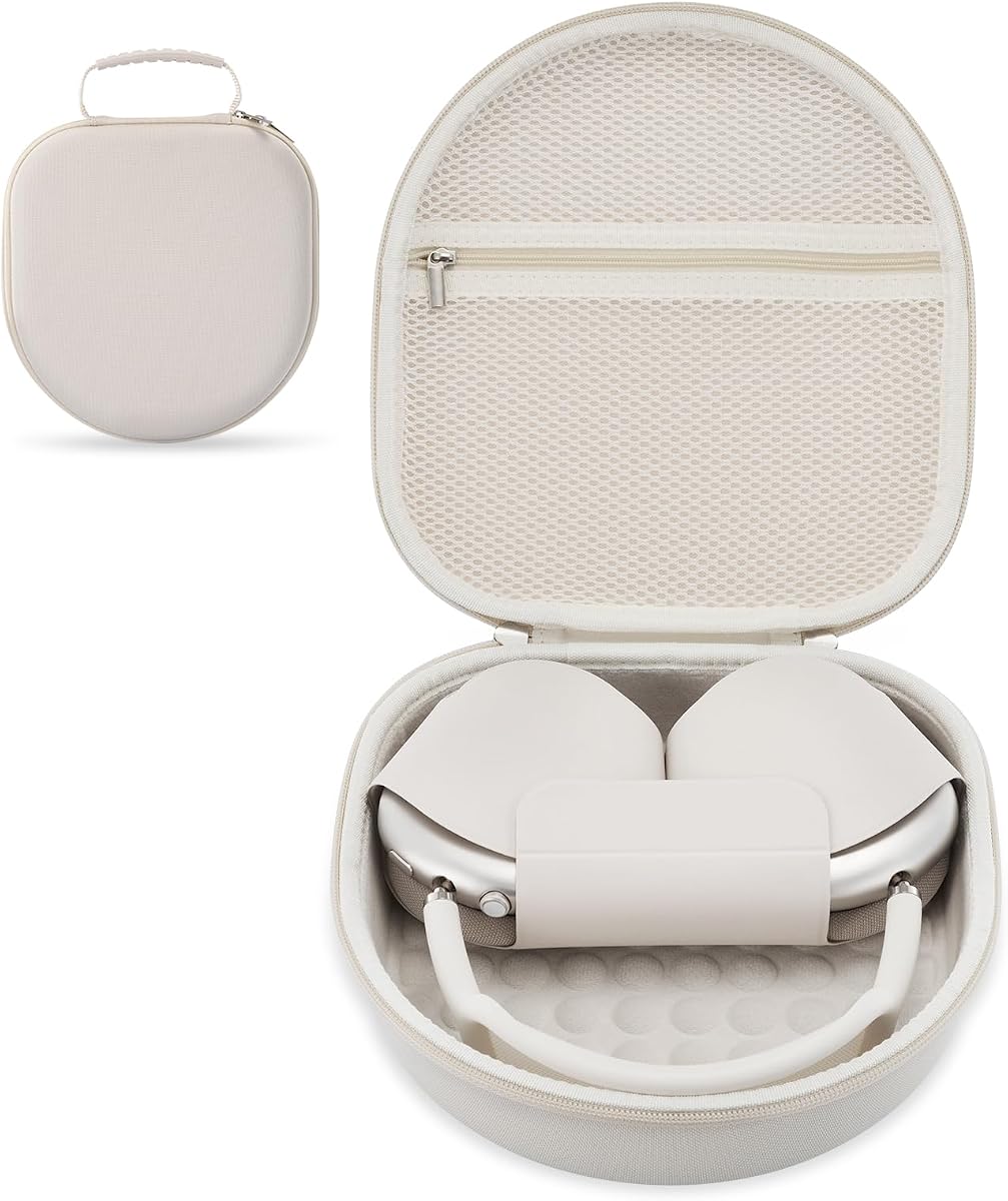 Funda para auriculares Apple Airpods Max 2/Airpods Max, funda rígida portátil de viaje para auriculares, bolsa de malla con cremallera para cargador y accesorios (luz de estrella)