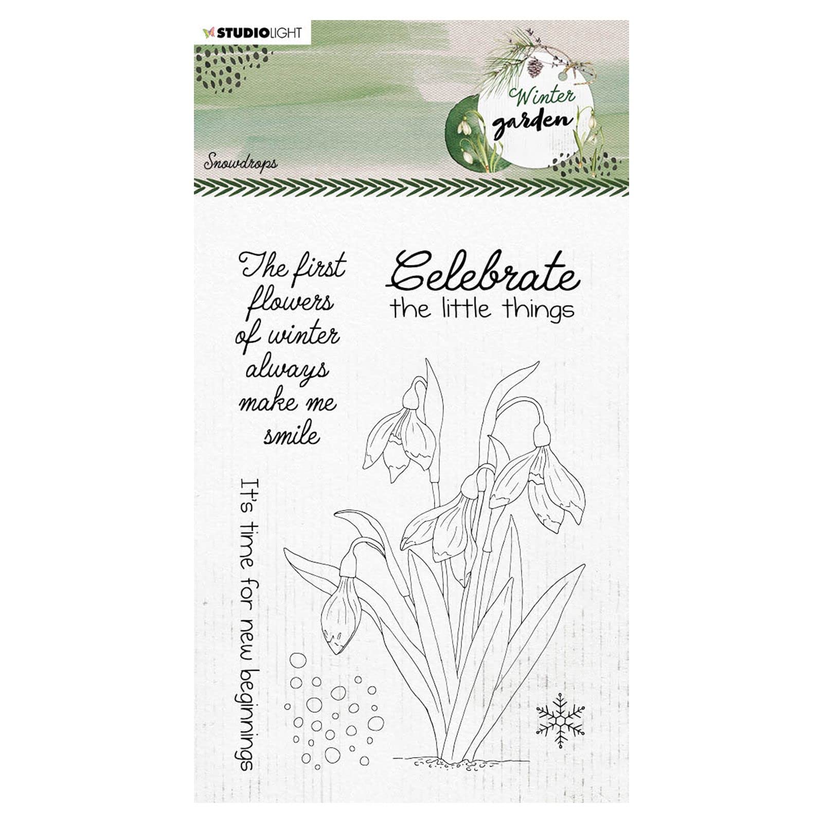 Studio Light Winter Garden Clear Stamp-Nr. 158, Snowdrops