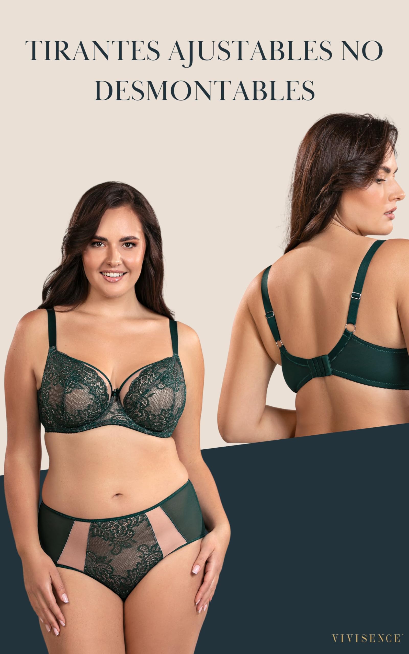 Vivisence Sujetador Blando con Motivo Floral para Mujeres 1044