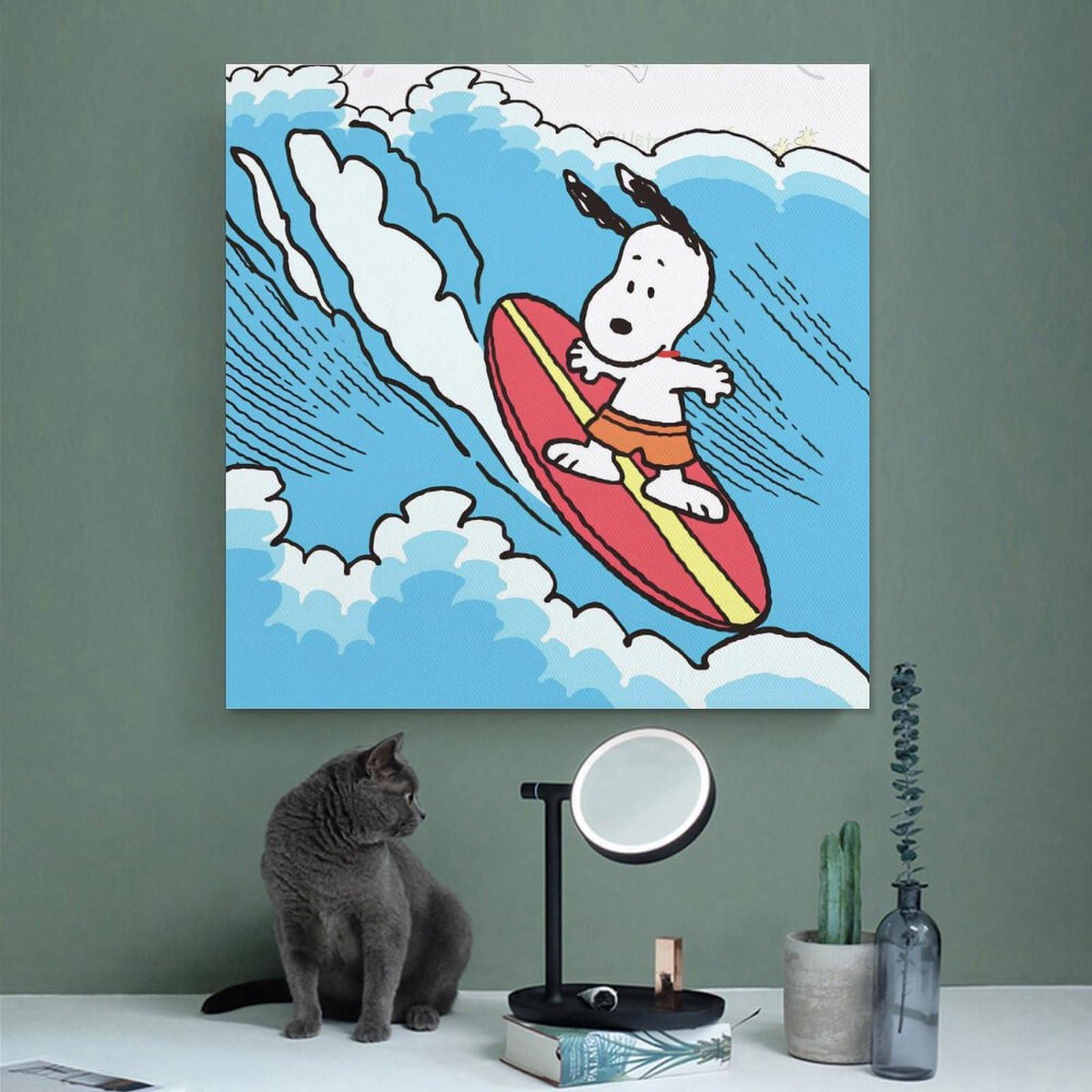 Amazon.co.jp: スヌーピー サーフィン アート ポスター (1) クール