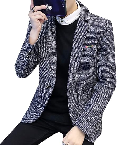 Buy Ziaesm Men Casual Plaid Warm Fleece 
