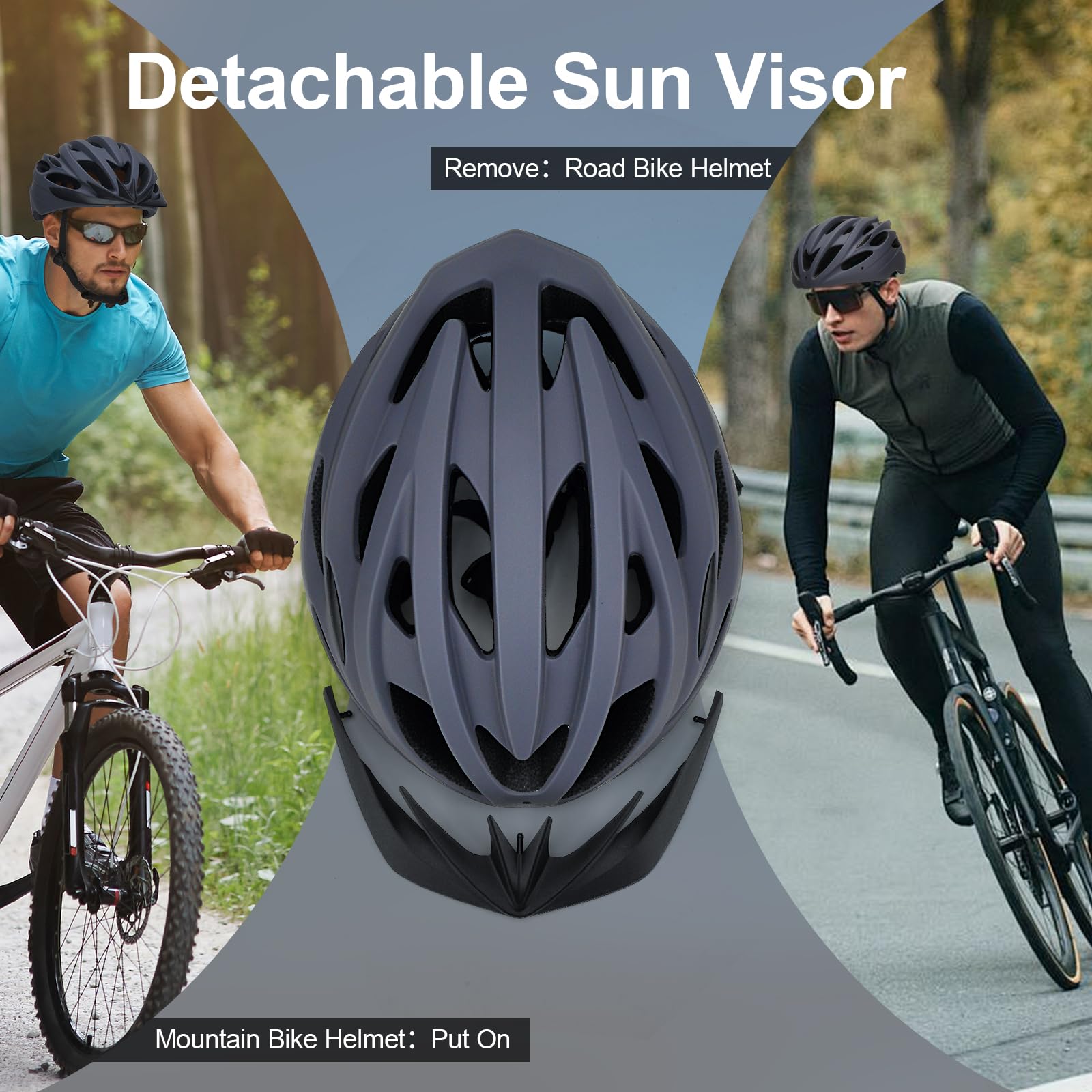 Casco de Bicicleta con Luz LED Trasera – 21 Orificios de Ventilación, Ligero y Transpirable para Montaña y Carretera, Talla Ajustable 54-62 cm
