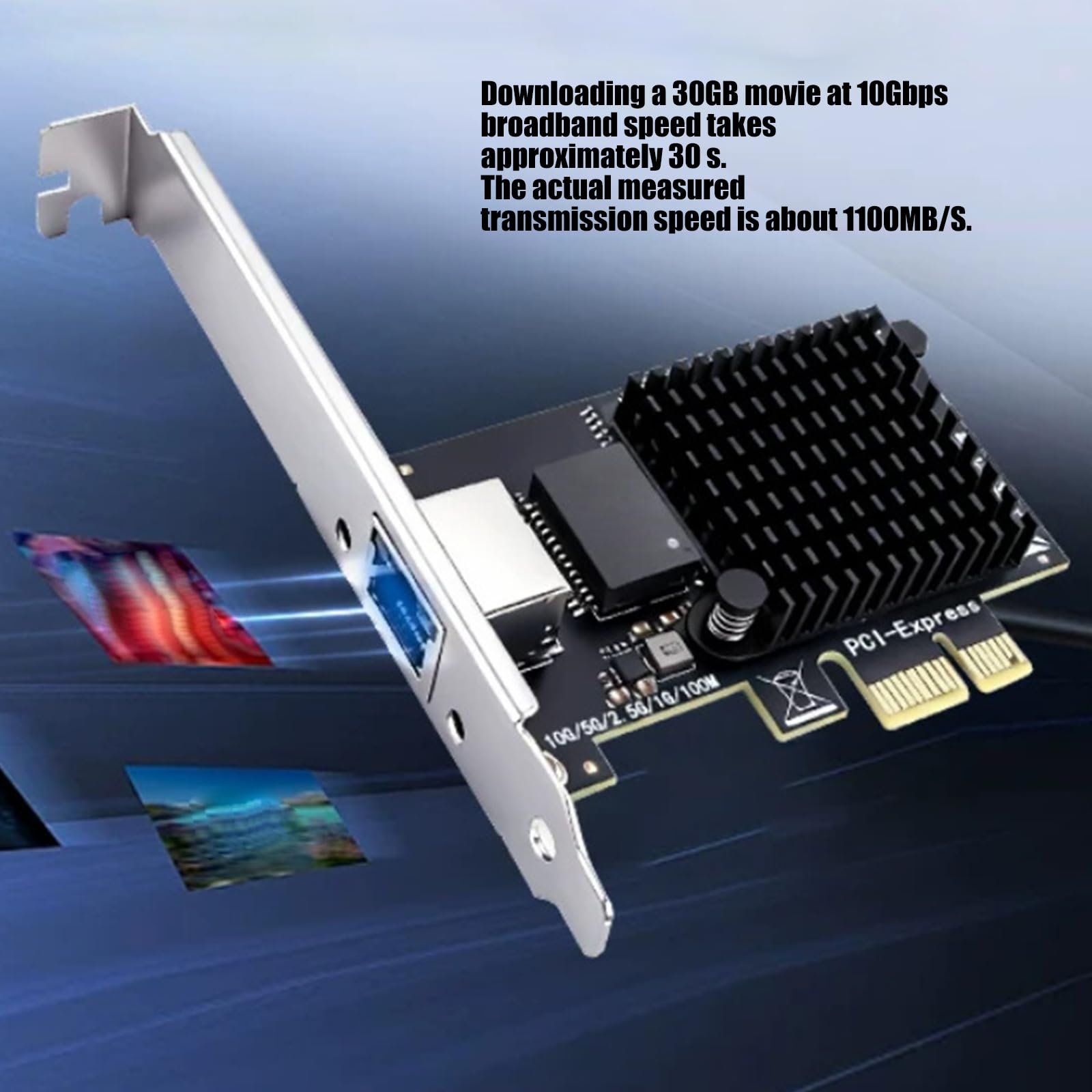 Metallo PCIe a 10Gbps RJ45 Ethernet Card per workstation e server con connessione stabile