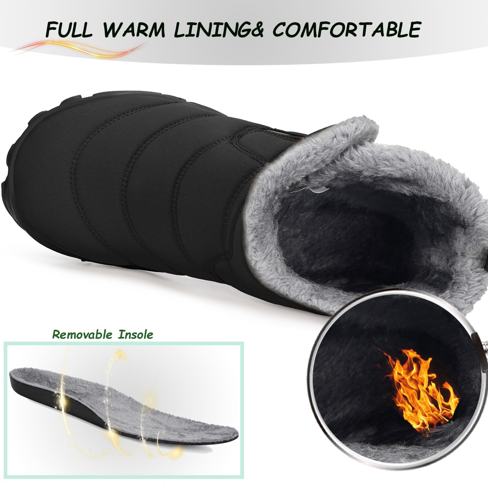 Gaatpot Barefoot Stivali Invernali Donna Uomo Scarpe Stivaletti da Neve Caldi Fodera Stivaletto Scarponcini Con Wide Toe Box 37-47