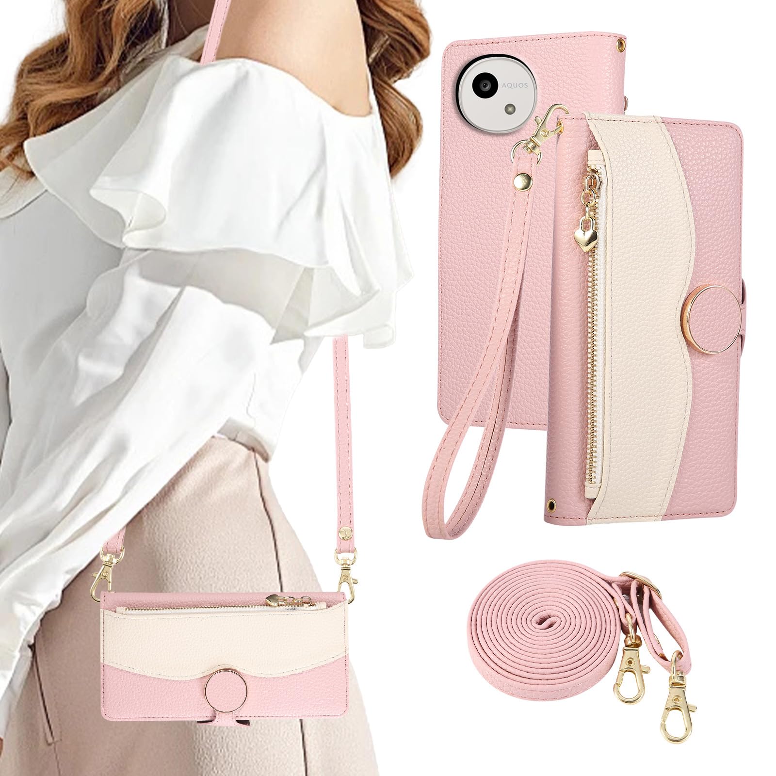 Amazon.co.jp: KW-LINK 向けの AQUOS wish5 ケース 手帳型 アクオス