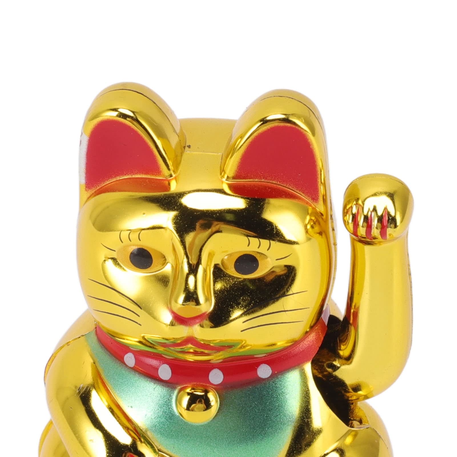 Chinese Lucky Cat Decoration Waving Arm Solar Light Induction Figure Home Car Ornaments Golden, Solar Waving Arm Lucky Cat for Home and Office (Golden)