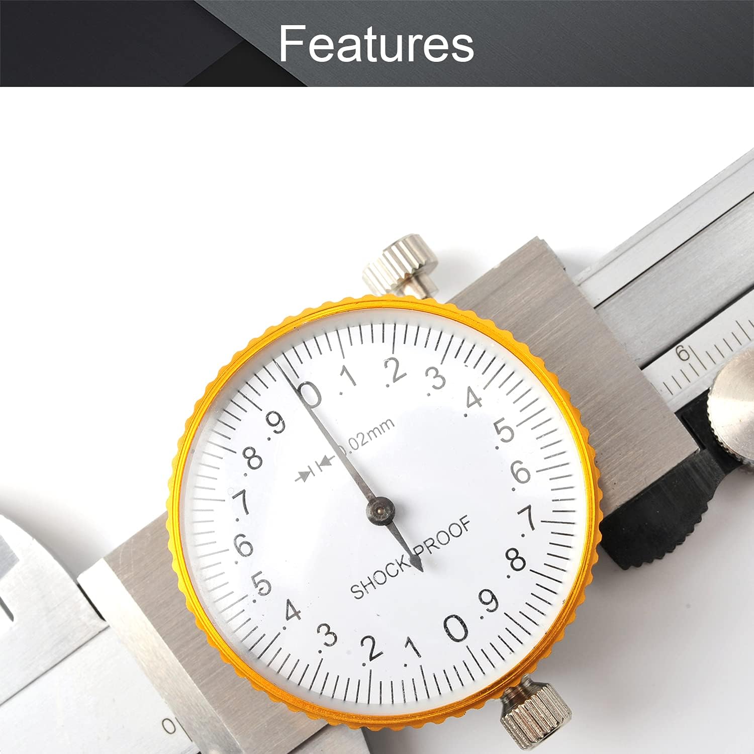 Utoolmart Professional Vernier Caliper, 0.02mm Precision Dial Vernier Caliper, 150mm Dial Vernier Caliper, Silver Tone Color with Case