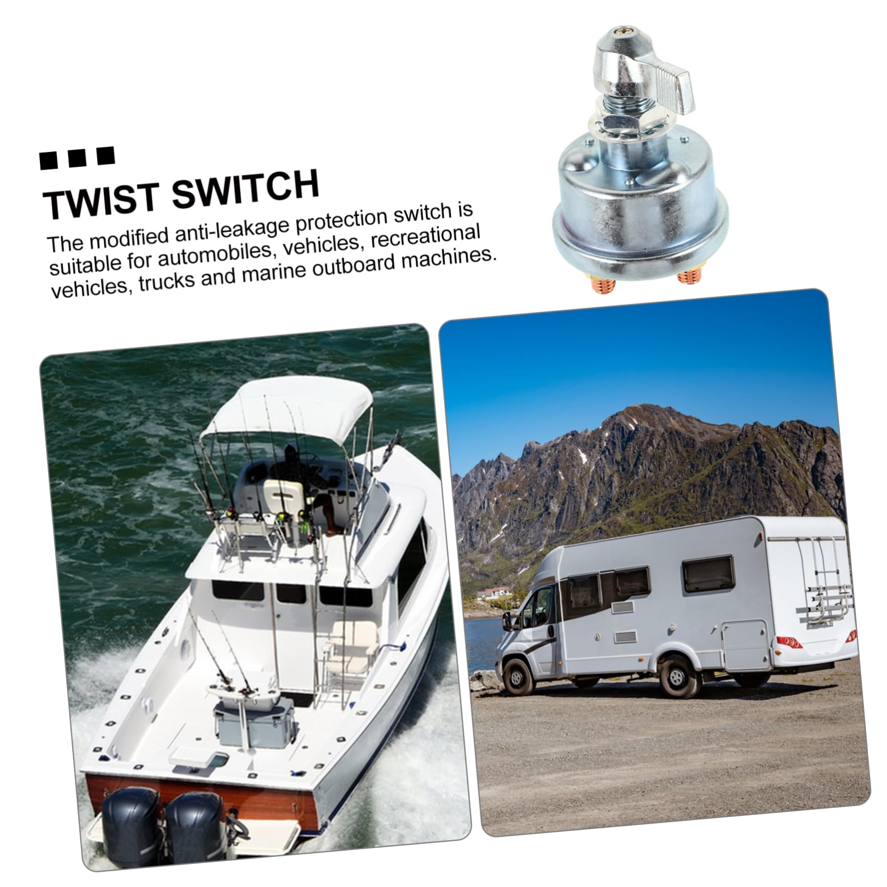 HAPINARY Battery Disconnect Switch Reliable Isolator for Boats Cars Trucks Prevents Electrical Leakage Ensures Safety Control