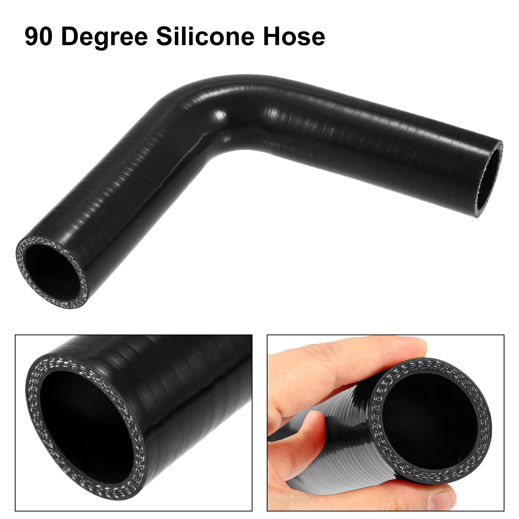 A ABSOPRO Filtro Aria Auto Universale 1 Pezzo Nero | Diametro Esterno 45mm, Lunghezza 150mm, Spessore 5mm, Temperatura Da -60°C A 300°C