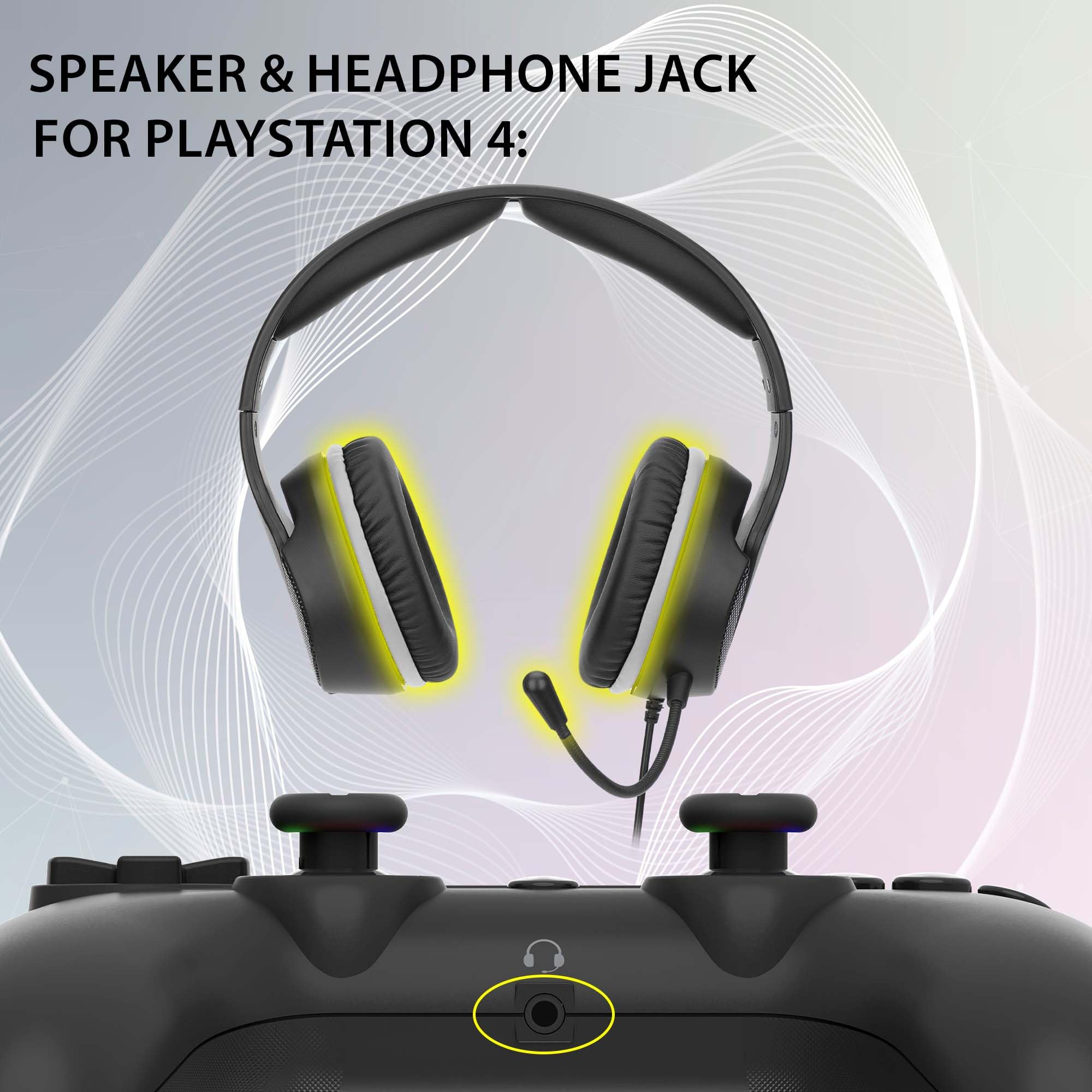 SUBSONIC Wireless Controller for PS4 Playstation 4 Bluetooth with LED Vibration Headphone Jack Black