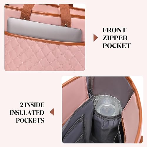 Miniatura 4 de InduSKY Bolsa de mano para mujer, bolsas de trabajo para mujeres profesoras, bolsa para laptop de 15.6 pulgadas, bolsa de hombro casual para viajes