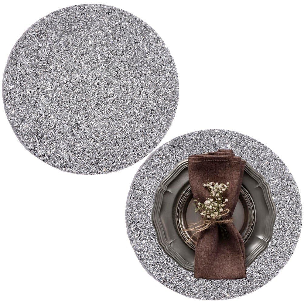 Sets de table en argentés haut de gamme avec tapis de tasse raffinés