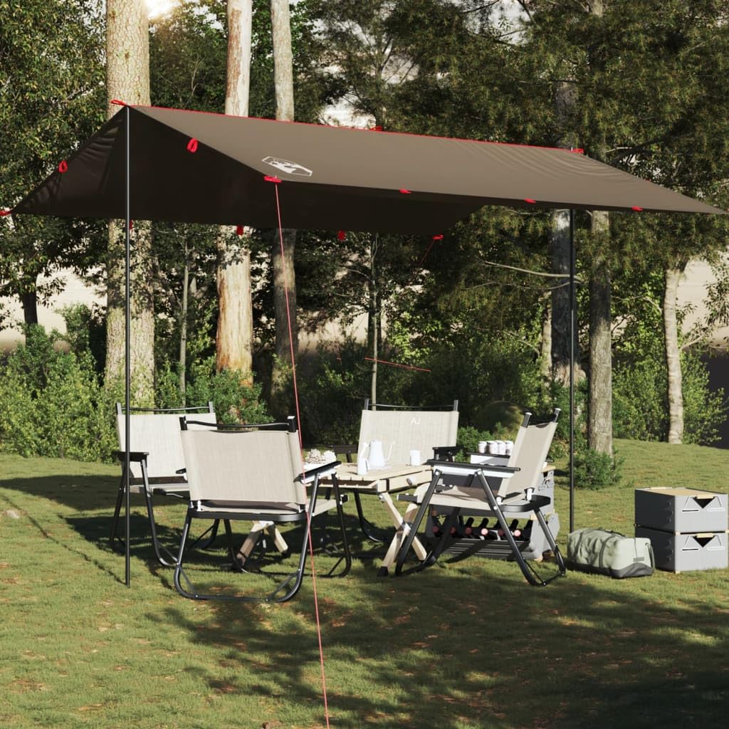 Homgoday Lona de Camping Impermeable marrón 366x306 cm Lona Sombra Exterior Lona para toldo Lona Camping