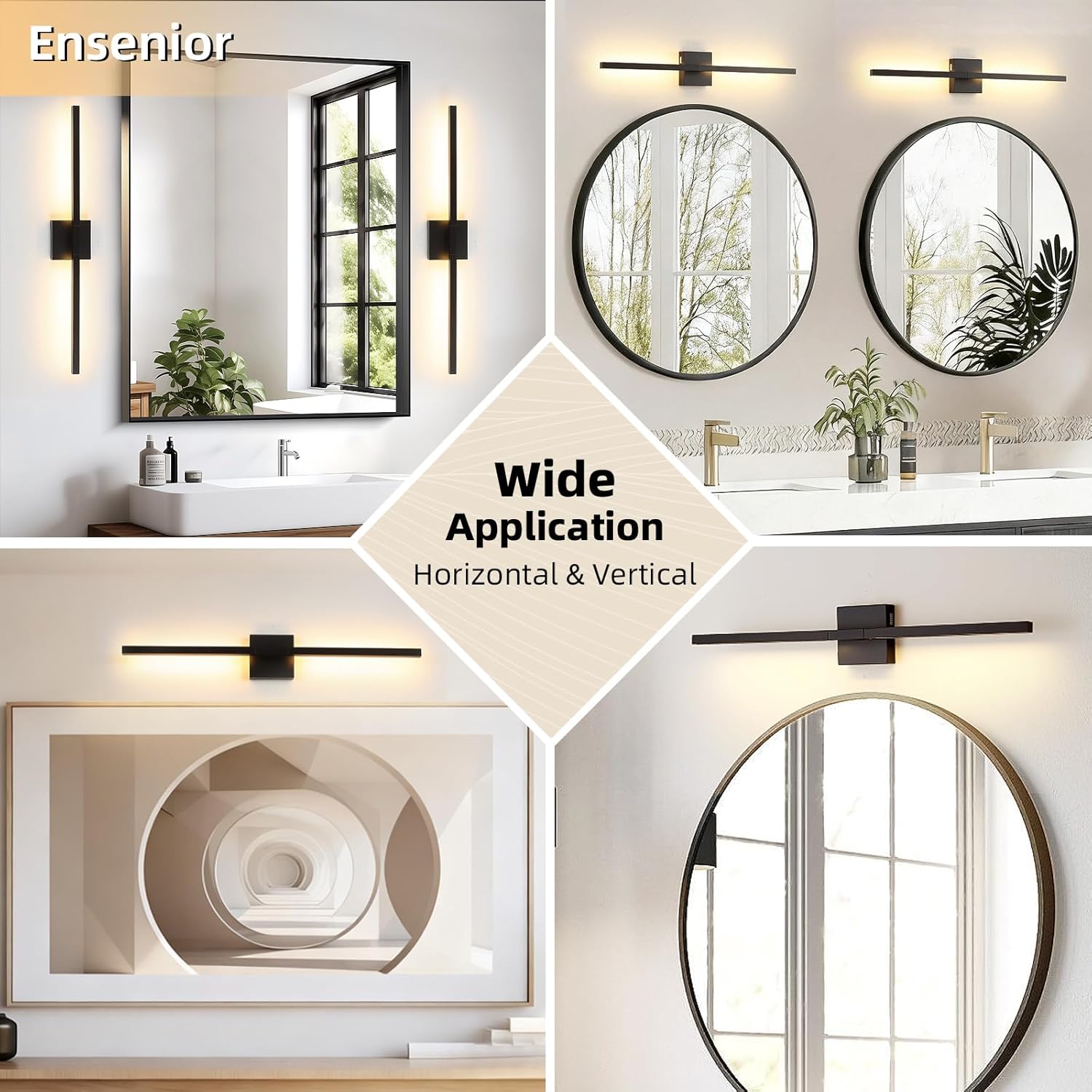 Brushed Black Vanity Light 30 Inch Modern Bathroom Light Fixtures 18W Wall Vanity Lamp Over Mirror, Dimmable 5CCT LED Wall Sconce for Bedroom Cabinets