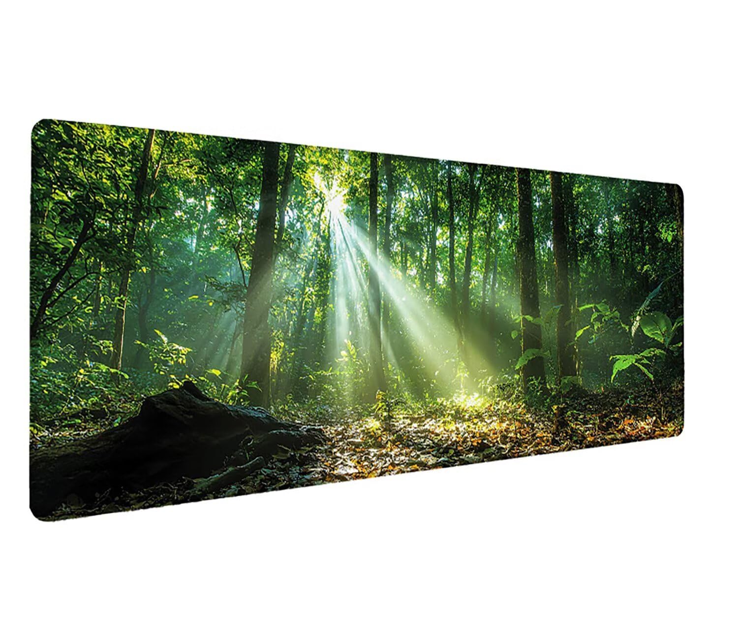 Podkładka pod mysz, podkładka XXL las krajobraz, podkładka do gier - 1200 x 600 x 3 mm - podkładka na biurko z antypoślizgową gumową podstawą, podkładka pod mysz z wszytymi krawędziami do komputera PC