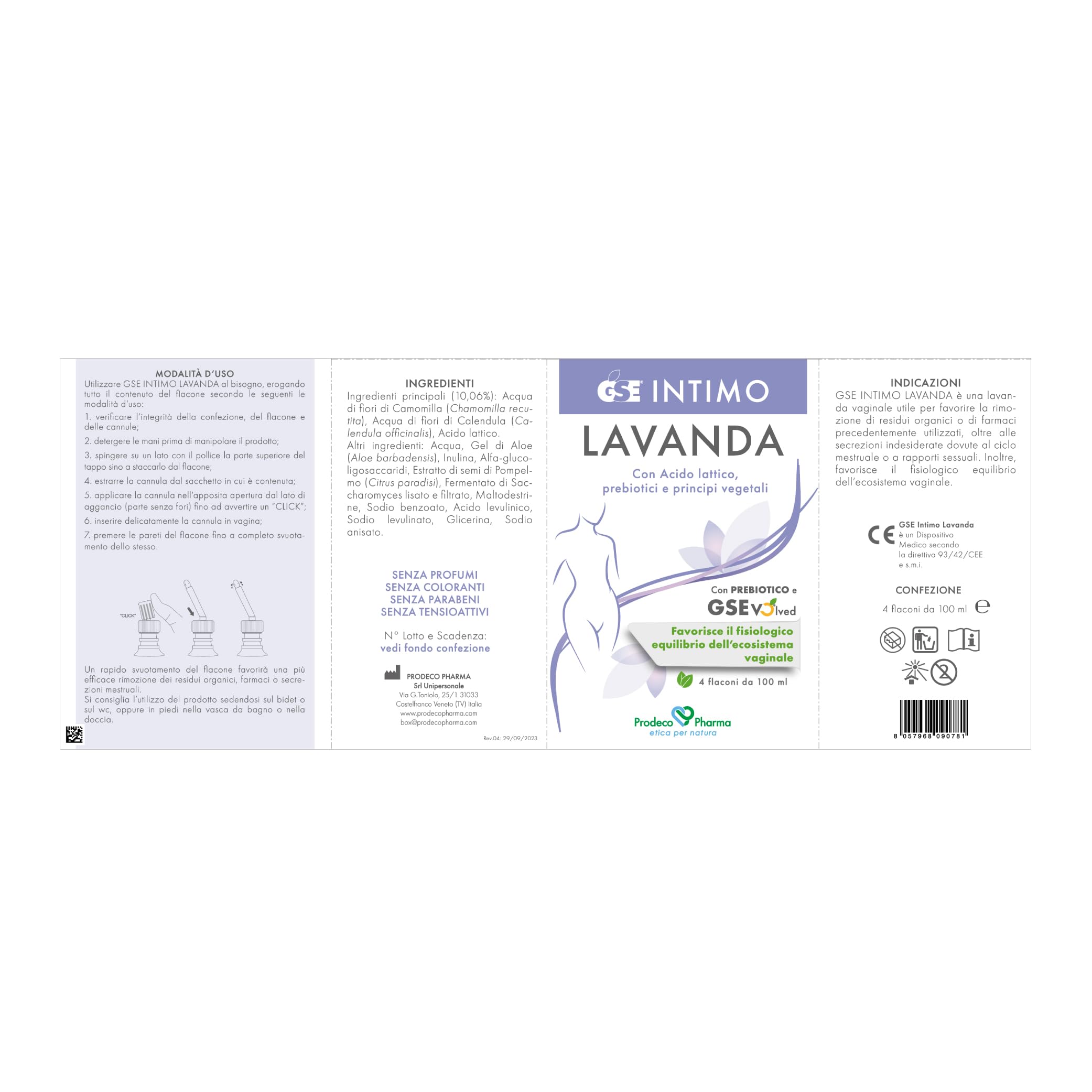Prodeco Pharma GSE INTIMO LAVANDA 4X100ML- CE