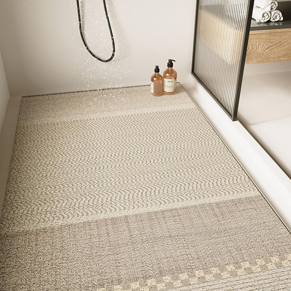 Shijhui Pink Large Shower Mat - Non Slip Anti Mould,Loofah Comfortable Soft Bath Mat With Drain Hole,Washable & Quick Drying Bathroom Floor Mat,Massage Feet (,50X80cm)