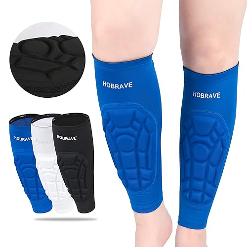 Miniatura 8 de HOBRAVE Espinilleras de fútbol acolchadas para pantorrillas, 2 unidades, para férula de espinilleras