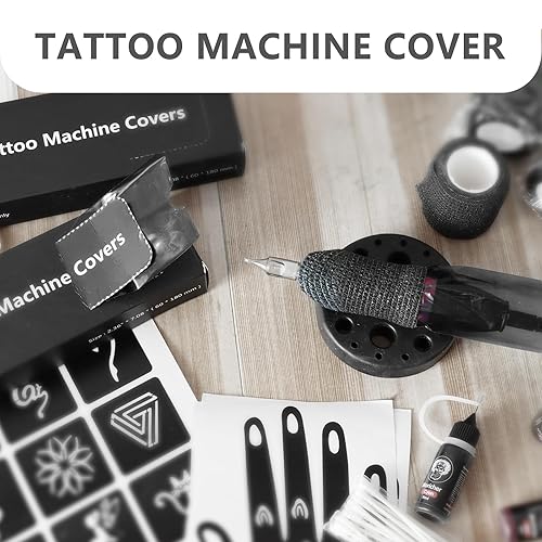 Miniatura 6 de 300 cubiertas para máquina de tatuaje con 4 envolturas de agarre y soporte para bolígrafo, cubiertas para bolígrafos de tatuaje ZHOOGE de 2.4 x 7