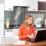JOEAONZ Insertion de la portée du capot 30 1 cm 800 CFM, Gestuelle en verre noir à capot intégré & Touch Control Éventail d'échappement de cuisine, filtres à mailles Hotte recirculation double LED Lumières ductées/sans Ductless convertibles
