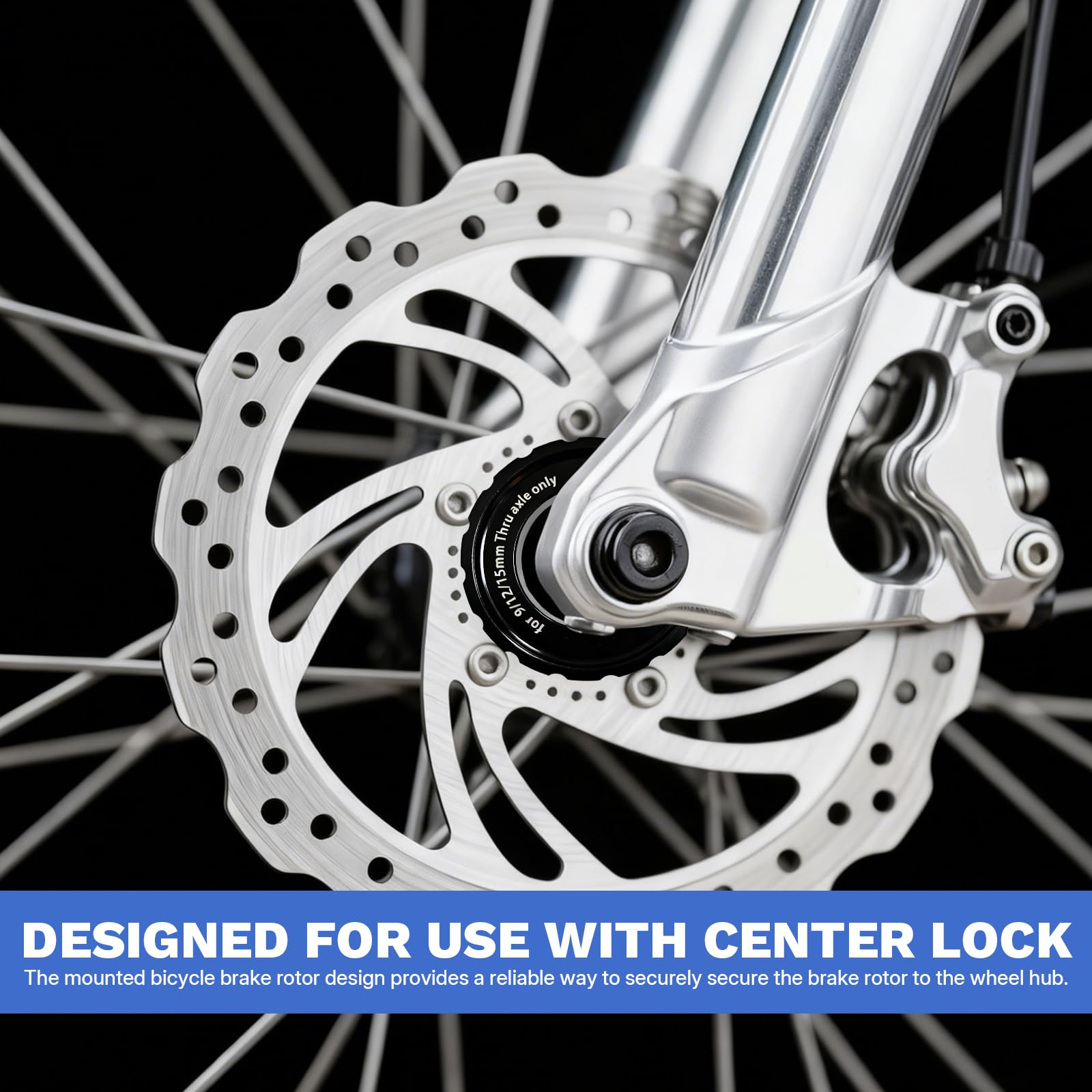 2 sztuki Pierścień zaciskowy Centerlock Tarcza hamulcowa do roweru Kompatybilny z Shimano, Narzędzie Centerlock Tarcza hamulcowa 44x26x8 mm Adapter Center Lock na 9/12/15mm MTB Rower