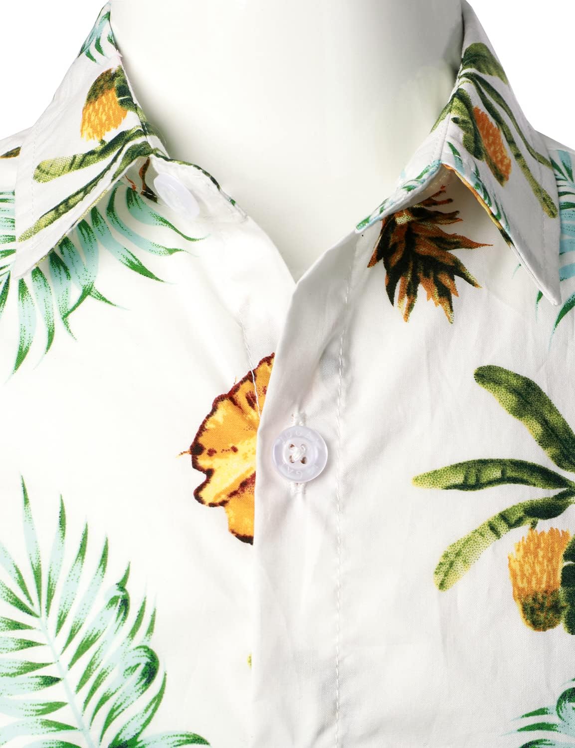 JOGAL Boy's Hawaiian Shirt Short Sleeve Floral Button Down Beach Shirt - Image 3