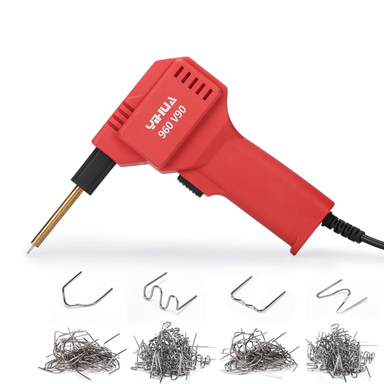 YIHUA 960-V90 High Power Plastic Welding Kit with LED Light 200 Hot Staples for Car Bumper Gas Tank