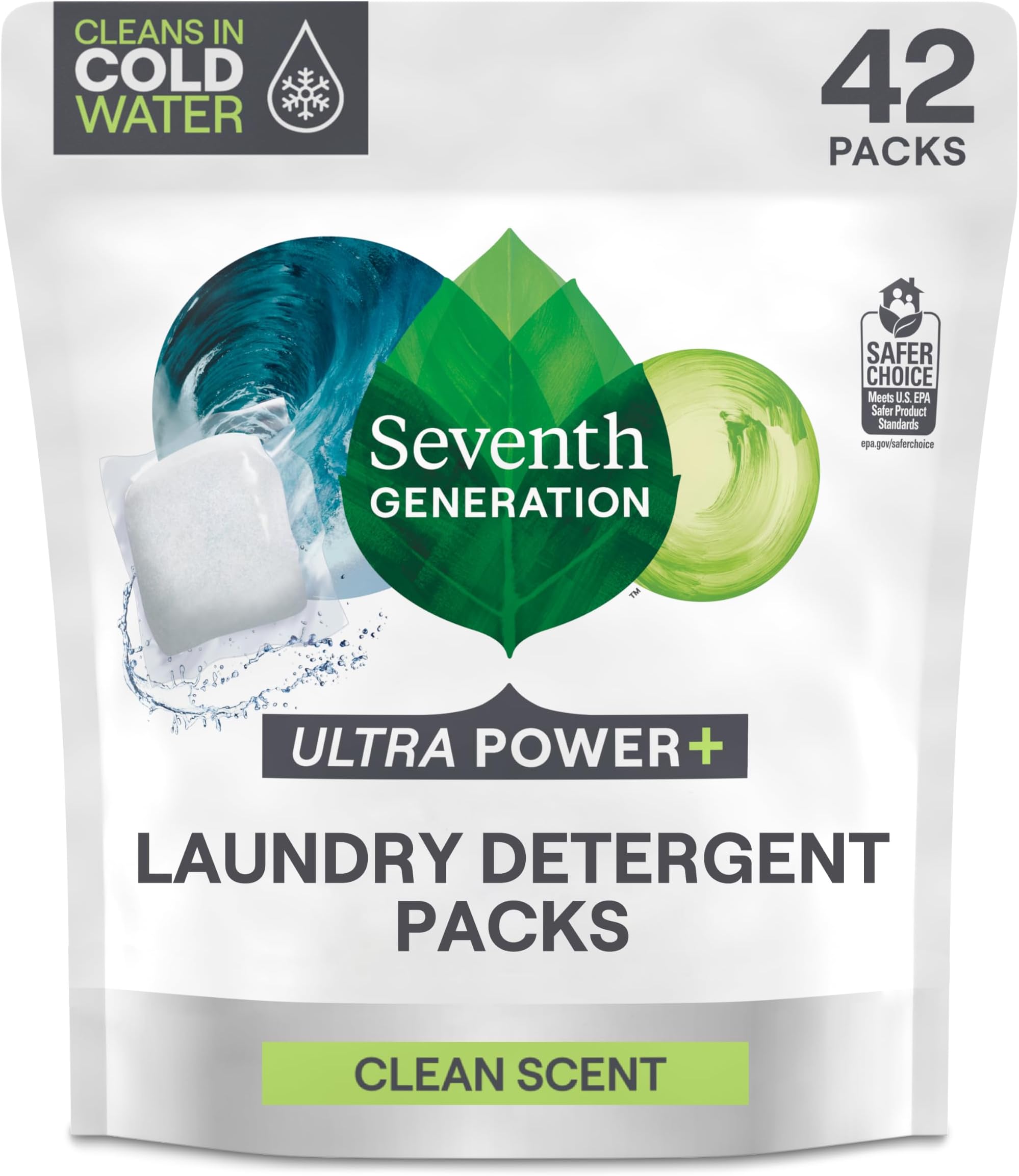 Laundry Detergent Packs Ultra Power Plus 42 Count, 29.6 Ounce