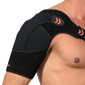 Shoulder Brace For Torn Rotator Cuff, Adjustable Shoulder Support Brace Compression Sleeve Arm Sling Immobilizer For Pain Relief,Sleep,Injuries,Men and Women