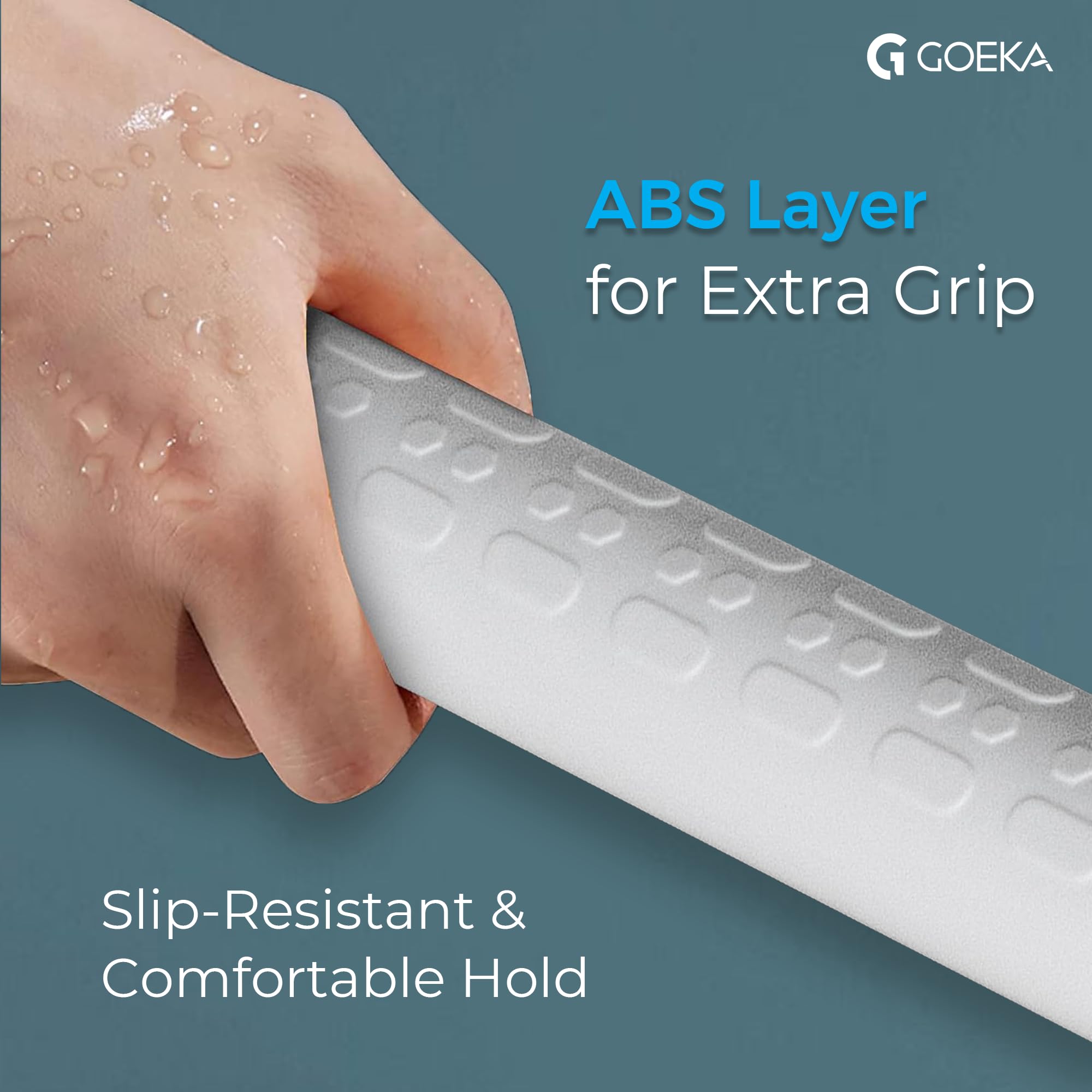 GOEKA Stainless Steel Flip-Up Grab Bar, Space-Saving Design, 304 Rust-Resistant Construction, Anti-Slip Grip, White, 24 Inch Mobility Assistance, Toilet & Bedside - Bathroom Safety Bar for Elderly 3