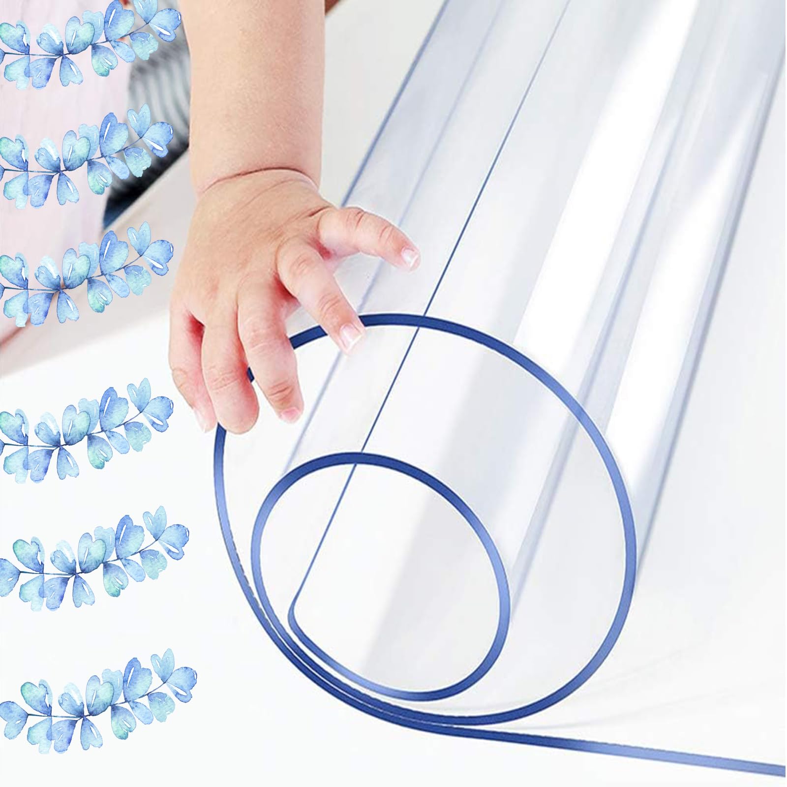 Clear Table Protector, Custom Clear Table Protector Cover, Multicolor Multiple Sizes, Waterproof PVC Thick(Transparent/1.5mm,120x170cm)