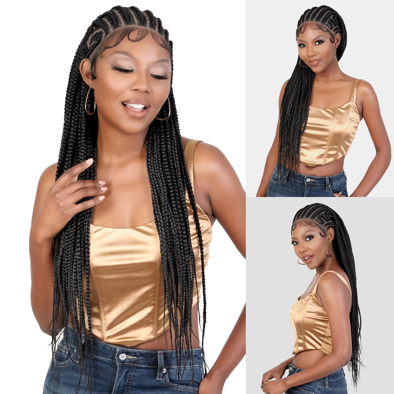 Amazon.com : Motown Tress Braided HD Lace Front Wig Glueless Whole