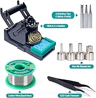 Vista 6 de YIHUA Estación de soldador 938BD+ II Retrabajo de aire caliente con modo de suspensión, °F/°C, funciones digitales de calibración de temperatura