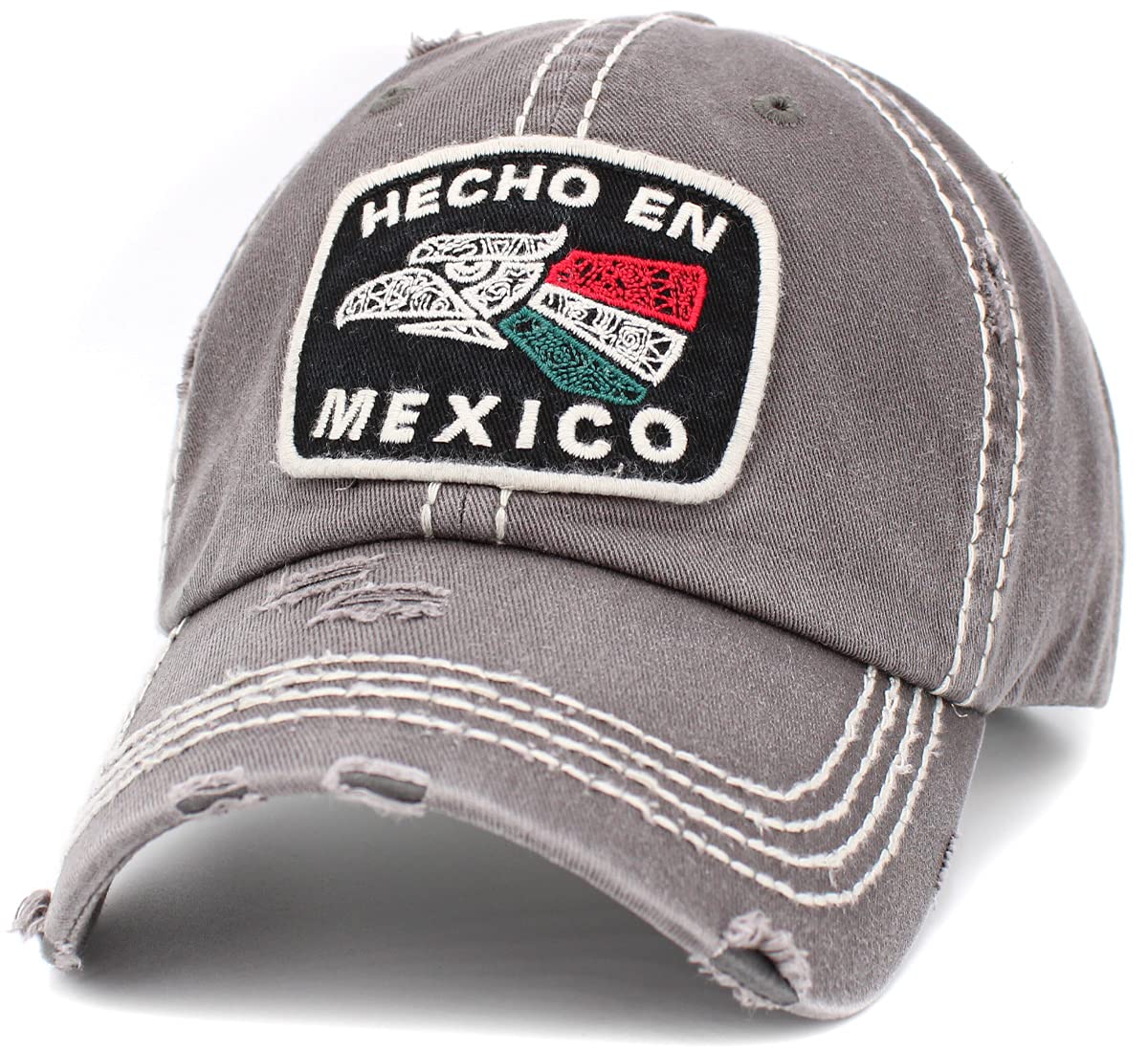 KBETHOS Vintage Hats Distressed Washed Baseball Cap Dad Hat One Size Adjustable Original (Dark Gray Hecho En Mexico)